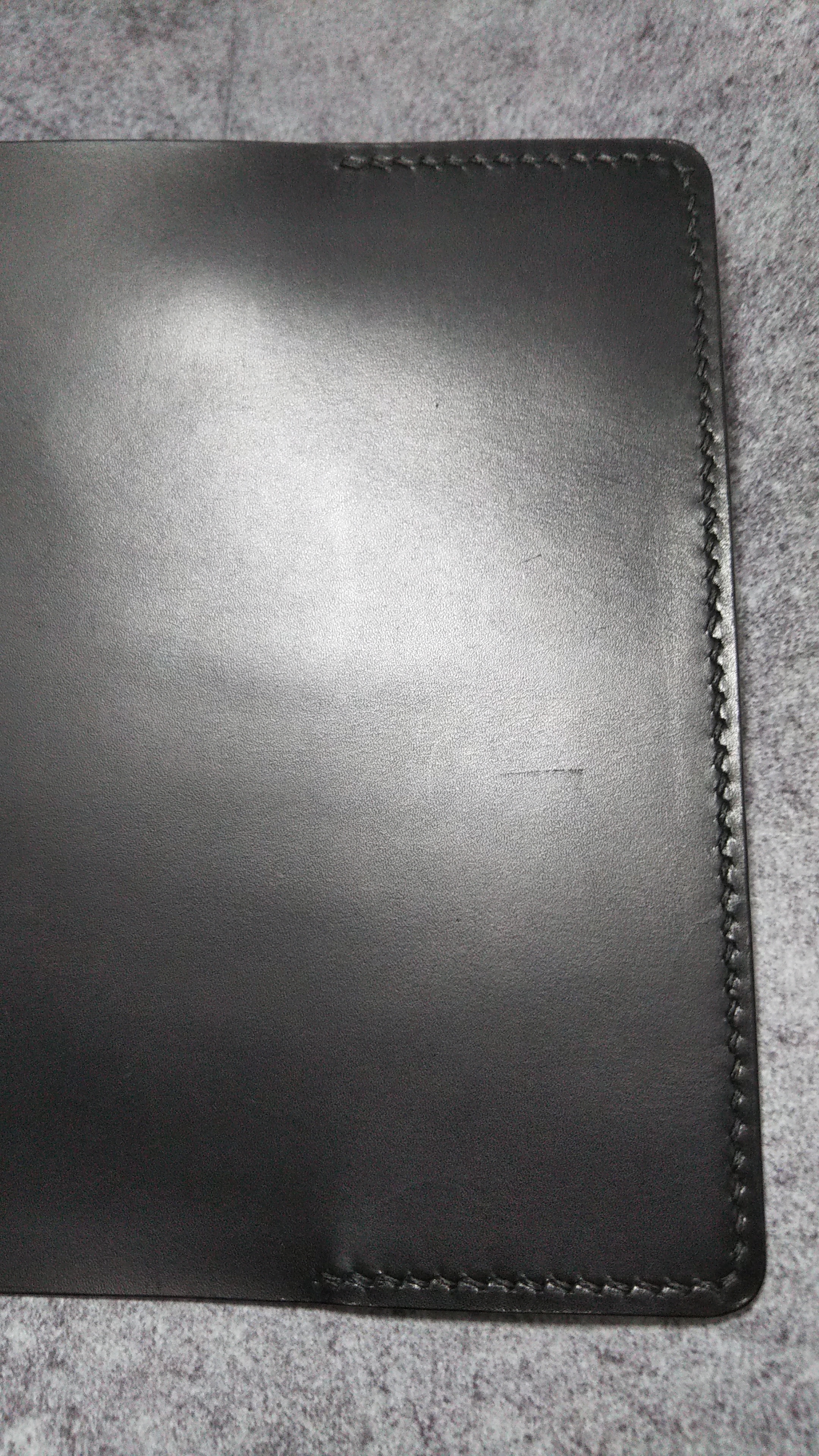 本牛革　手縫いブックカバー(文庫用)　ブラック　BBS-201